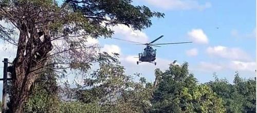 중부 마궤 지역에 투입된 미얀마군 헬기 [이라와디 캡처. 재판매 및 DB 금지]
