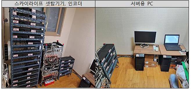 압수된 방송 송출 설비. (사진=문체부 제공)