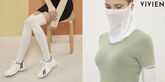 비비안은 골프 스타킹과 목, 팔 토시 등을 선보였다. [사진 비비안]