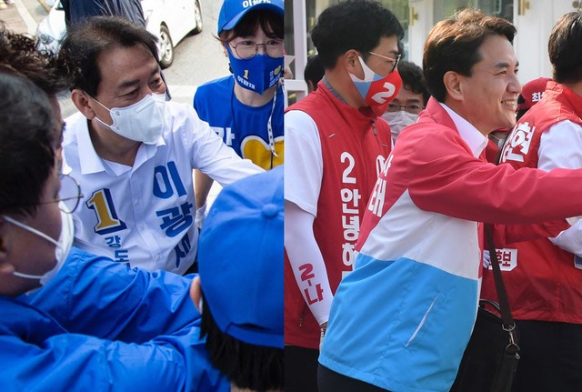 ▲ (왼쪽부터) 더불어민주당 이광재·국민의힘 김진태 후보