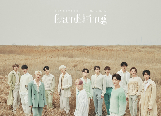 SEVENTEEN's "Face the Sun" includes the band’s first English-lyric song “Darl+ing,” which was released in advance as a single in April and topped the iTunes' music charts in 34 countries. [PLEDIS ENTERTAINMENT]