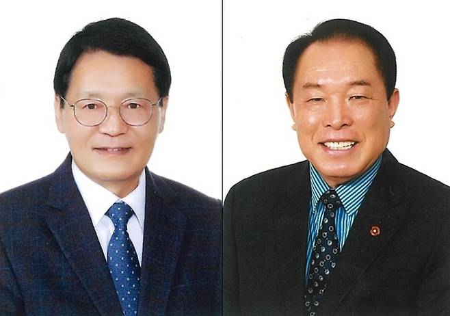 제주도교육의원 선거 서귀포시 서부선거구에 출마한 정이운 후보(좌)와 고재옥 후보
