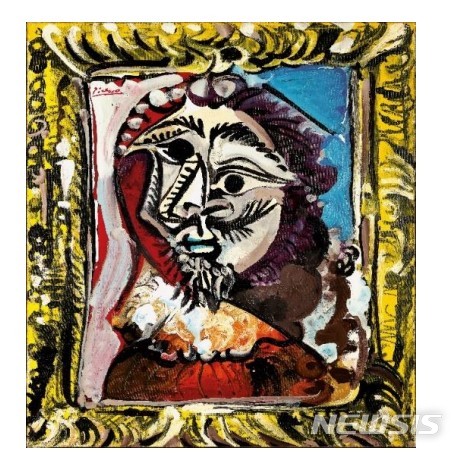 [서울=뉴시스]파블로 피카소, ‘Buste d’homme dans un cadre(액자 속 남자의 흉상)’, oil on canvas, 92x73cm. 1969 년 3 월 29 일. 추정가: in the region of HK$150,000,000, 한화 약 245 억 원