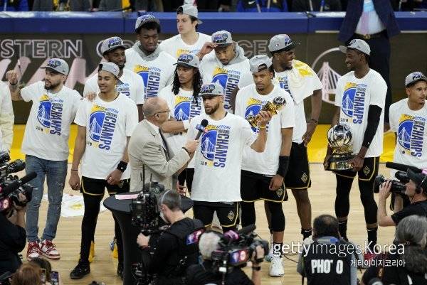 서부 콘퍼런스 우승팀 골든스테이트 워리어스. 사진=게티이미지코리아.