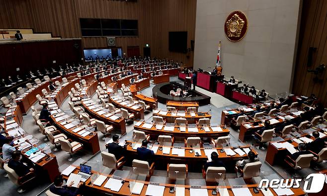 지난 20일 오전 서울 여의도 국회에서 열린 2022년도 제2회 추가경정예산(추경)안 심사를 위한 예산결산특별위원회. (공동취재) 2022.5.20/뉴스1 © News1 허경 기자
