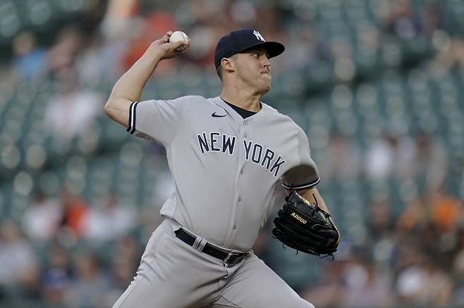 뉴욕 양키스 제임스 타이욘이 8이닝 2안타 무실점의 완벽한 피칭을 펼치며 5승을 따냈다. AP연합뉴스