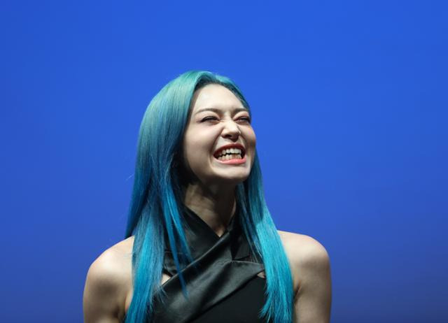 지난 19일 알렉사(AleXa)의 미국 NBC 오디션 프로그램 '아메리칸 송 콘테스트(American Song Contest)' 우승 기념 기자간담회 당시 모습. 뉴스1