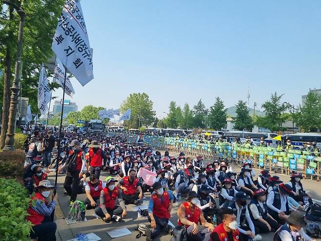 공공운수노조 공공부문 자회사 노동자 결의대회 [촬영 김치연]