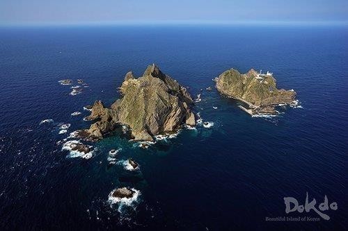 An aerial view of the Dokdo islets (South Korea’s Foreign Ministry)