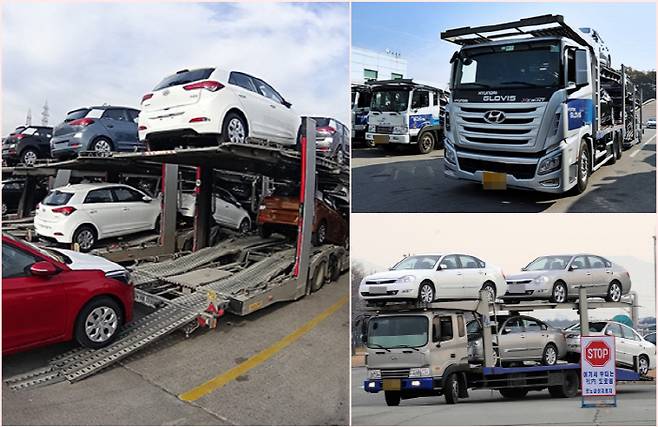 화물연대 총파업으로 카캐리어를 이용한 탁송이 차질을 빚게 됐다. 카캐리어 자료 사진. [사진 출처 = 현대글로비스, 매일경제DB]