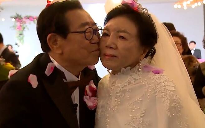 ▲ 63년 만의 결혼식 당시 송해. 출처|KBS2 '나를 돌아봐' 방송화면 캡처