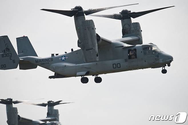 미국 해병대 소속 신형 항공기 MV-22B 오스프리 수직이착륙기 2015.05.26 © AFP=뉴스1 © News1 정윤미 기자