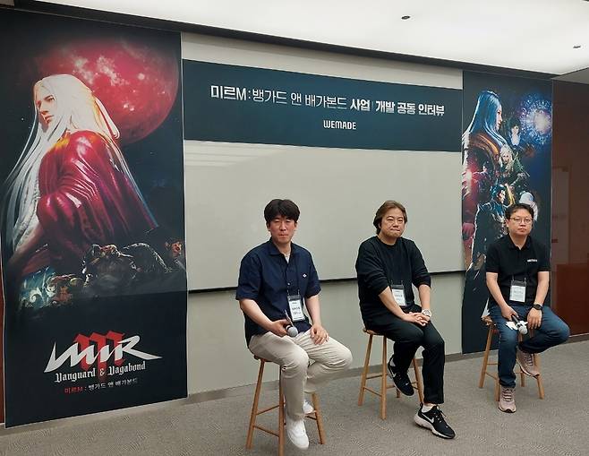 왼쪽부터 위메이드엠 김용석 기획팀장, 박의진 PD, 위메이드 이장현 게임전략실장.