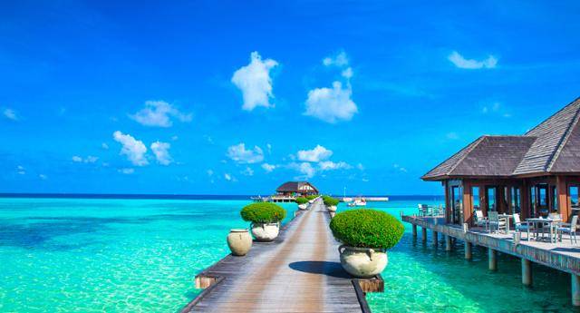 에메랄드빛 바다와 산호초가 어우러진 몰디브의 리조트는 많은 이들의 로망이다. 게티이미지 뱅크