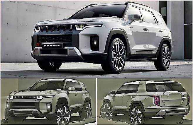 토레스(위)와 디자인 스케치 [사진출처=쌍용차]