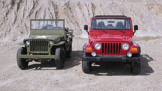 군용 지프와 랭글러 [사진출처=지프]