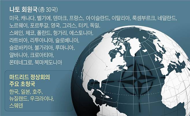 6월 말 개최되는 나토 정상회의 참가국/조선일보