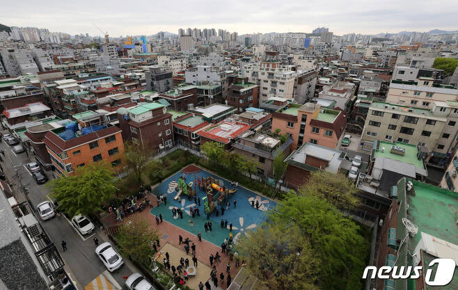 서울 중랑구 모아타운 시범사업지 일대 전경. © News1 박세연 기자