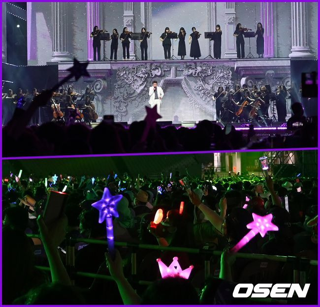 The Jamsil-dong bee was filled with purple waves.The 1st DreamConcert Mr. Trot was held at the jamshil olympic stadium on the 19th.On this day, the concert will include Namjin, Seolundo, Jinsung, Kim Yongim, Han Hyejin, Song Gain, Kim Ho-joong, Park Gun, Yang Ji Eun, Cho Jung Min, Kim Eui Young, Kang Hye Yeon, Lee Do Jin, Hongja, Hong Ji Yoon, Young Ki, Na Sang Do, Jung Da Kyung, Hwang Yoon-sung, Punggum, Eun Ga-eun, Yoon Seo-ryong, Park Gu-yoon and Ryu Ji-kwang set the stage in front of 25,000 fans.Despite the numerous top singers, the jamshil olympic stadium felt like watching Kim Ho-joong Concert.Kim Ho-joong fan club Aris members enjoyed the Mr. Trot festival with purple T-shirts and cheering sticks, regardless of age.Kim Ho-joong, who was canceled on the 9th after finishing military service for about a year and nine months, followed KBS 1TV Peace Concert on the 11th, Dream Concert Mr.Trot is on stage.Starting with the first song Thank You, he showed the stage of Heavenly Reunion, I will be a lover, Do not tackle.Kim Ho-joong looked at the fans in front of the stage and said with a thrilled face, I think you can see better pictures than any beautiful scenery on this stage.Kim Ho-joong, who presented the audience with his unique singing ability of Tvarrotti, said, It seems to get a lot of lovers.Kim Ho-joong, who foresaw active activities for fans who waited for the military flag, will be on stage with the worlds top three Tanner Placido Domingo on the 26th, starting with the new song The Lighting Man on the 18th, and is planning a classical solo concert.