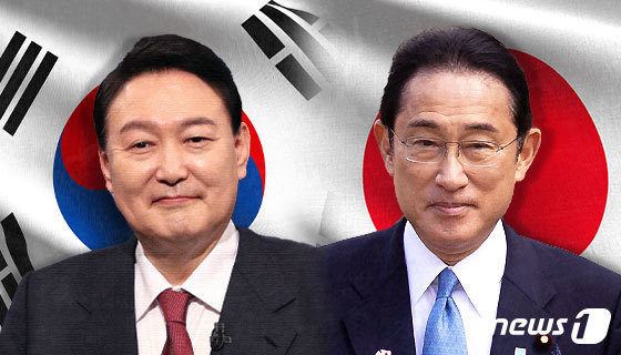 윤석열 대통령(왼쪽)과 기시다 후미오 일본 총리.© News1 최수아 디자이너