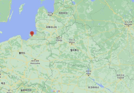 발트해 연안 러시아 역외영토 칼리닌그라드주 위치 (구글 지도 화면 갈무리) 사진=뉴스1