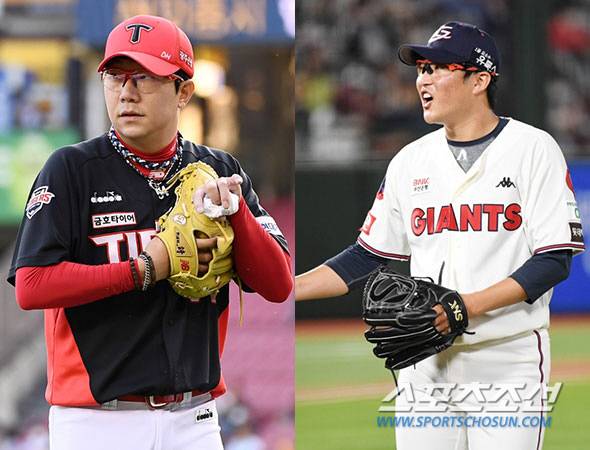 KIA 양현종(왼쪽)과 롯데 박세웅. 스포츠조선DB