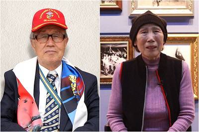 이봉식 옹-정기숙 씨(왼쪽부터) 사진제공=두산 베어스