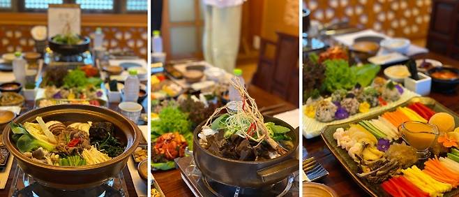 곤드레 버섯 불고기 전골과 해산물 냉채, 도가니 수육 등 식사 메뉴