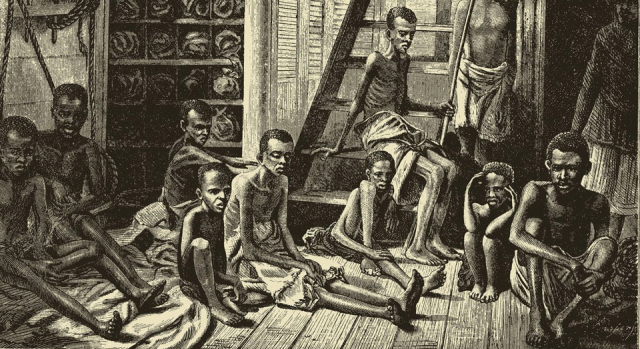 노예선 브룩스호에 실려 죽어나가던 흑인 노예들의 비참한 모습을 그린 삽화./사진제공=황소자리