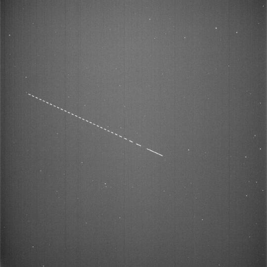 한국천문연구원의 우주 전자광학 감시시스템(OWL-Net)으로 관측한 한국형발사체 누리호(KSLV-Ⅱ) 더미위성. 사진=한국천문연구원 제공