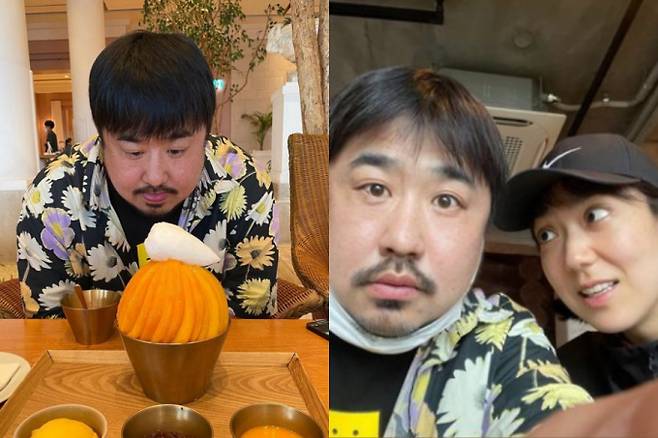 개그맨 강재준이 비싼 가격의 애플망고빙수(애망빙)를 인증했다. /사진=강재준 인스타그램