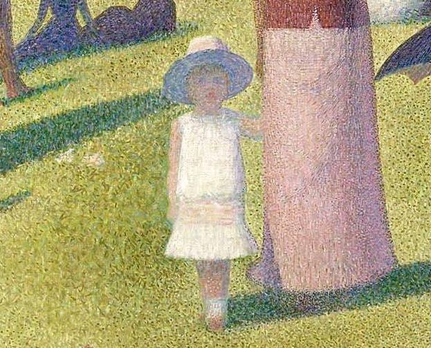 조르주 쇠라, 그랑드자트 섬의 일요일 오후(일부 확대), 1886, 308 x 207 cm