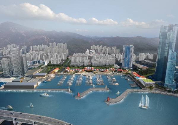 부산시가 공개한 수영만 요트경기장의 조감도. 국제신문DB