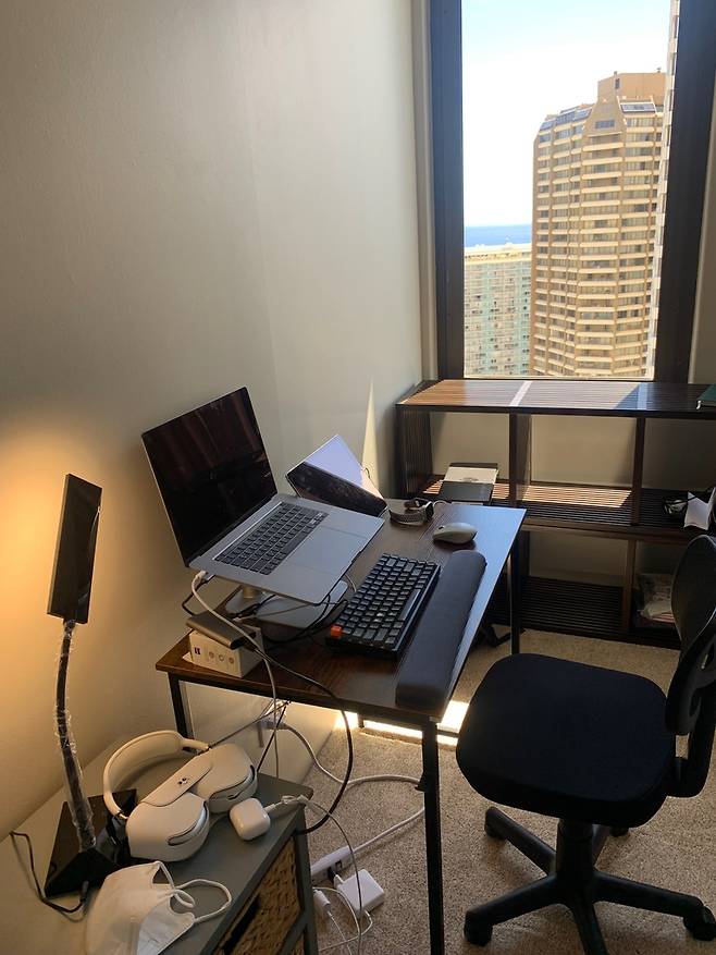 미국 하와이에서 워케이션 중인 업스테이지 직원의 집무실 [업스테이지 제공. 재판매 및 DB 금지]