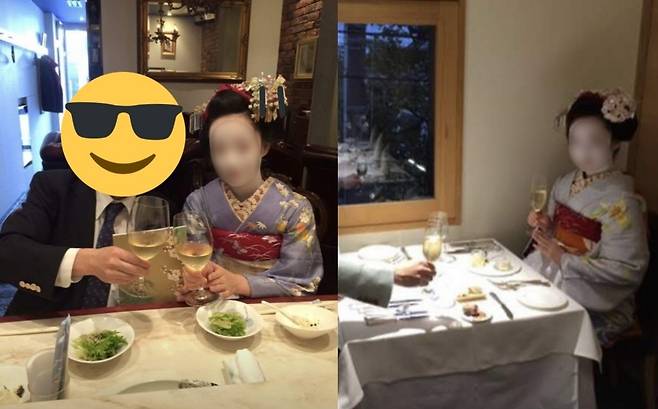 6년간 마이코로 활동한 여성이 공개한 당시 활동 사진. (트위터 갈무리) © 뉴스1