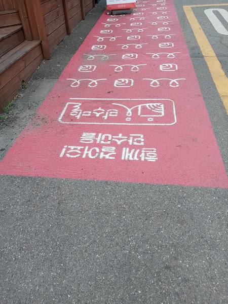 보행안전을 위한 보행유도구간.