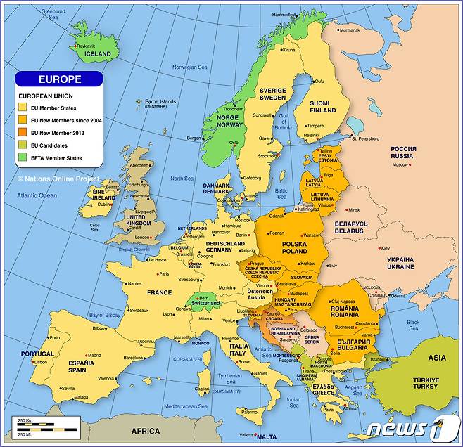 유럽지도상 칼리닌그라드. 지도 출처는 nationsonline.org