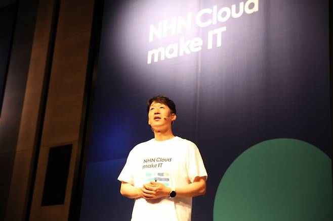 김동훈 NHN클라우드 대표는 28일 'NHN Cloud make IT'에서 사업 전략 및 성과를 공개했다. /사진=NHN클라우드