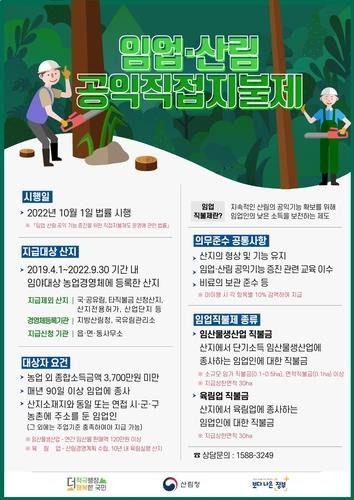 임업직불제 홍보 포스터 [산림청 제공. 재판매 및 DB 금지]