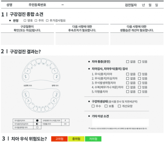 영유아 구강검진 결과 통보서 [그림=보건복지부]