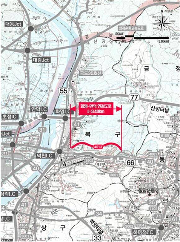광역시·도 4013번 지형도. [사진=김도읍 의원실]