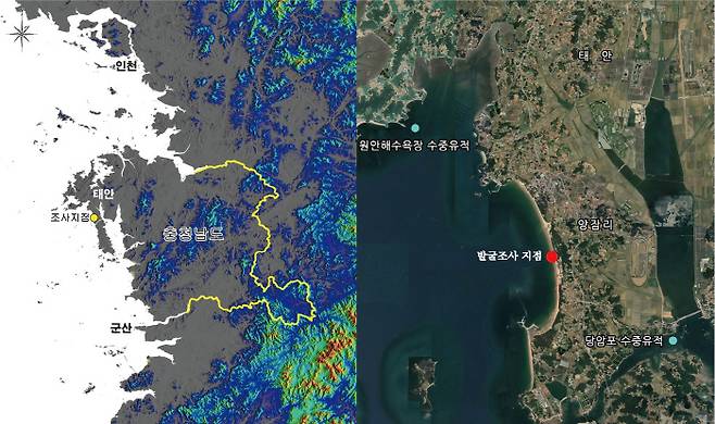왕실기와가 발굴된 태안 지역 위치도 [사진 제공 = 문화재청]