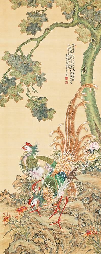 1억3500만원에 낙찰된 오일영의 `봉황도`.