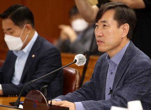 하태경 국민의힘 ‘해양수산부 공무원 피격사건 진상조사 태스크포스(TF)’ 위원장이 29일 오전 서울 종로구 외교부에서 공무원 피격사건 진상조사 관련 발언을 하고 있다. 2022.06.29. 뉴시스