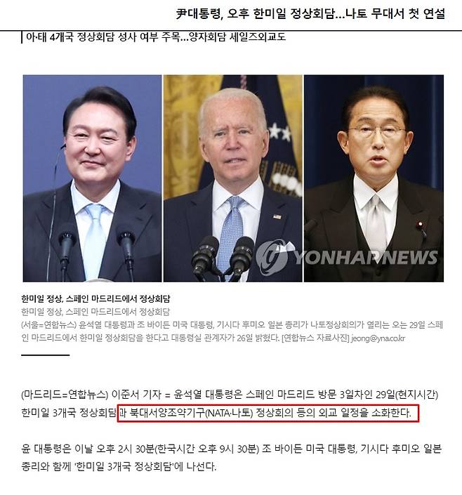 ▲연합뉴스가 NATO를 'NATA,나토'라고 오타를 낸 기사를 내보내자, 수많은 기사들이 이를 그대로 베꼈다.