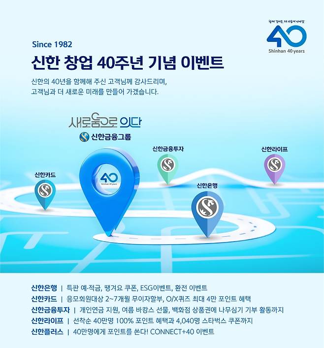 신한 창업 40주년 기념 이벤트 [신한금융지주 제공.재판매 및 DB 금지]