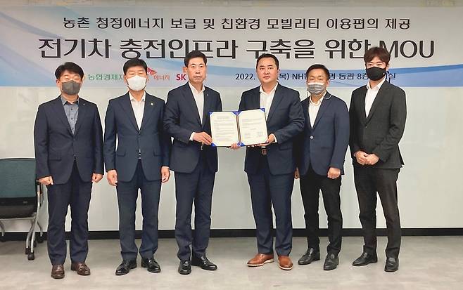 농협·SK에너지·SK시그넷, 농촌 전기차 충전인프라 구축 위한 업무협약 체결 [농협중앙회 제공. 재판매 및 DB 금지]