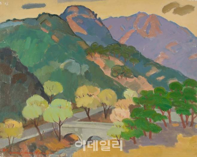 이종무 ‘신록의 산’(1985), 캔버스에 오일, 73×91㎝(사진=아트센터 화이트블럭)