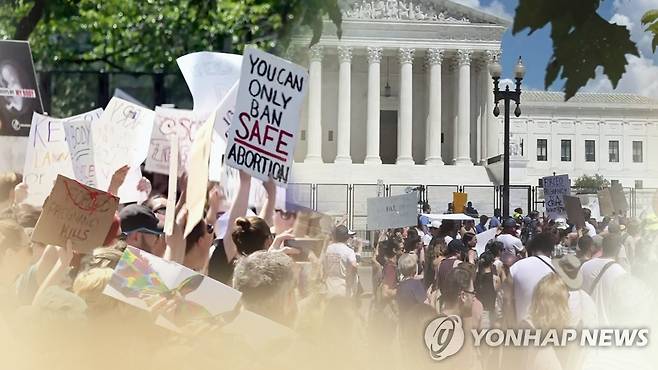 분열 기름 부은 미 낙태권 판결…시위·충돌 확산 (CG) [연합뉴스TV 제공]