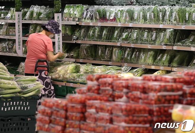 서울 한 대형마트에서 시민들이 상품을 살펴보고 있다.2022.7.4/뉴스1 © News1 송원영 기자